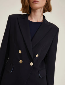 Emme Helier Stretch Blazer in Midnight Blue