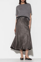 Load image into Gallery viewer, Luisa Cerano Satin Skirt in Midi Length in Taupe
