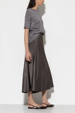 Load image into Gallery viewer, Luisa Cerano Satin Skirt in Midi Length in Taupe
