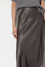 Load image into Gallery viewer, Luisa Cerano Satin Skirt in Midi Length in Taupe
