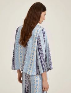 Emme Tago Flared Shirt in Navy Ethnic