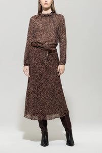 Luisa Cerano Midi Skirt with Animal Print