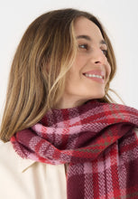 Load image into Gallery viewer, Codello Woven Checked Scarf with Statement Embroidery
