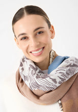 Load image into Gallery viewer, Codello Scarf with a hand drawn dog motif in Blue
