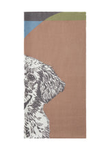 Load image into Gallery viewer, Codello Scarf with a hand drawn dog motif in Blue
