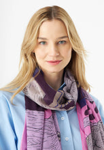Load image into Gallery viewer, Codello Statement Scarf with Cats Print in Pink
