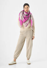 Load image into Gallery viewer, Codello Scarf with a hand drawn cat motif in Pink
