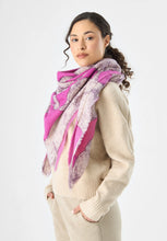 Load image into Gallery viewer, Codello Scarf with a hand drawn cat motif in Pink
