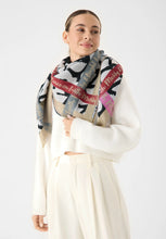 Load image into Gallery viewer, Codello Scarf Jacquard Fabric with Dove Pattern with Black
