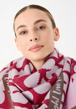 Load image into Gallery viewer, Codello Scarf Jacquard Fabric with Dove Pattern with Red
