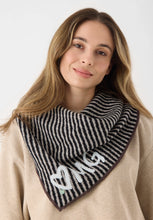 Load image into Gallery viewer, Codello Striped Triangular Scarf with neon in Black
