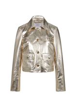 Load image into Gallery viewer, Riani Metallic Nappa Jacket in Gold
