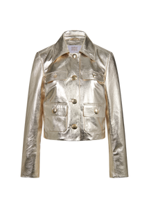 Riani Metallic Nappa Jacket in Gold