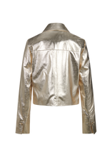 Load image into Gallery viewer, Riani Metallic Nappa Jacket in Gold
