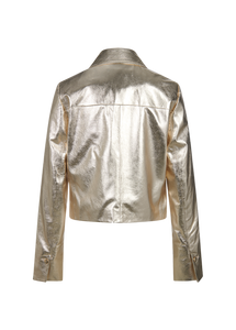 Riani Metallic Nappa Jacket in Gold