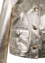 Load image into Gallery viewer, Riani Metallic Nappa Jacket in Gold
