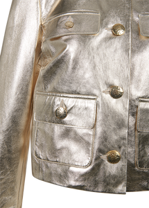 Riani Metallic Nappa Jacket in Gold