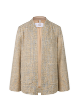 Load image into Gallery viewer, Riani Metallic Tweed Jacket in Gold
