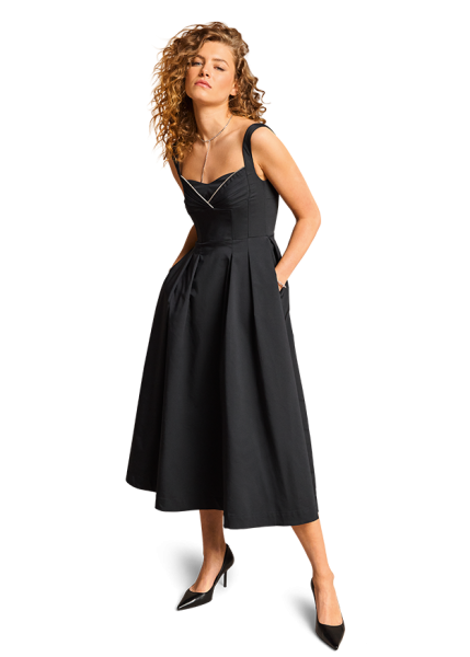 Riani Japan Taffeta Dress in Black