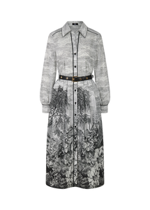 Riani Copperplate Printed Dress in Off-White