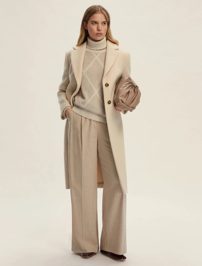 Emme Dorato High-Neck Sweater in Ecru