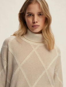 Emme Dorato High-Neck Sweater in Ecru