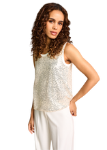 Load image into Gallery viewer, Riani Sequined Net Top in Off-White
