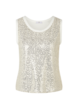 Load image into Gallery viewer, Riani Sequined Net Top in Off-White
