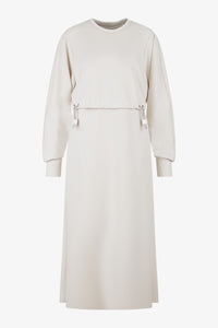 Sportalm Sweat Dress in Layered Look in Gray Silk