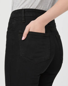 Paige Cindy Straight Jeans in Black Shadow