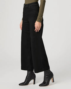 Paige Anessa Wide-Leg Jeans in Black Shadow