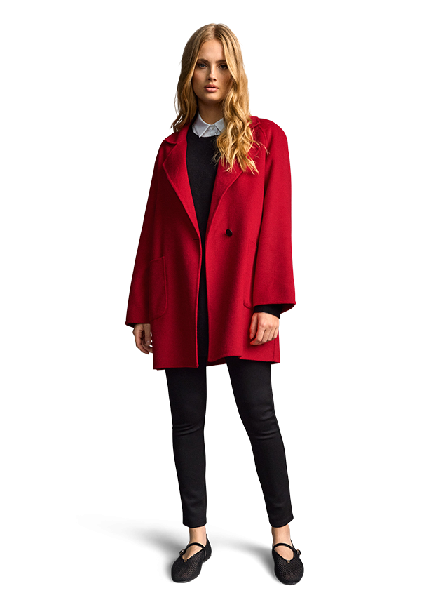 Riani Single Button Coat in Ruby