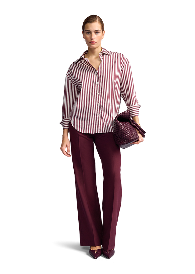 Riani Wide Leg Pants in Morello