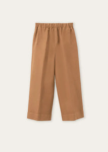 Rosso35 Garment-Dyed Elasticated Wide-Leg trousers in Tobacco