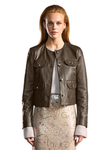 Load image into Gallery viewer, Riani Cropped Leather Jacket

