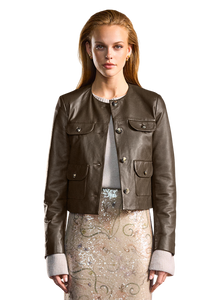 Riani Cropped Leather Jacket