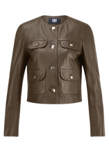 Load image into Gallery viewer, Riani Cropped Leather Jacket

