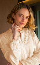 Load image into Gallery viewer, Aspiga Chevron Lace Organic Cotton Shirt in Ecru
