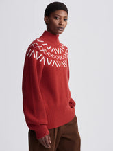 Load image into Gallery viewer, Varley Marcie Fairisle Yoke Knit in Red Dahlia
