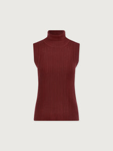Varley Anastasia Rib Knit Tank in  New Maroon