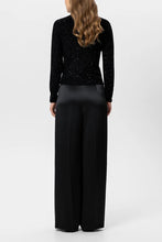 Load image into Gallery viewer, Luisa Cerano Wide-Leg Satin Trousers in Black
