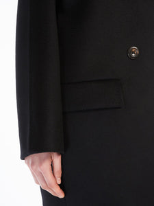 MaxMara Kent Black Wool Pea Coat