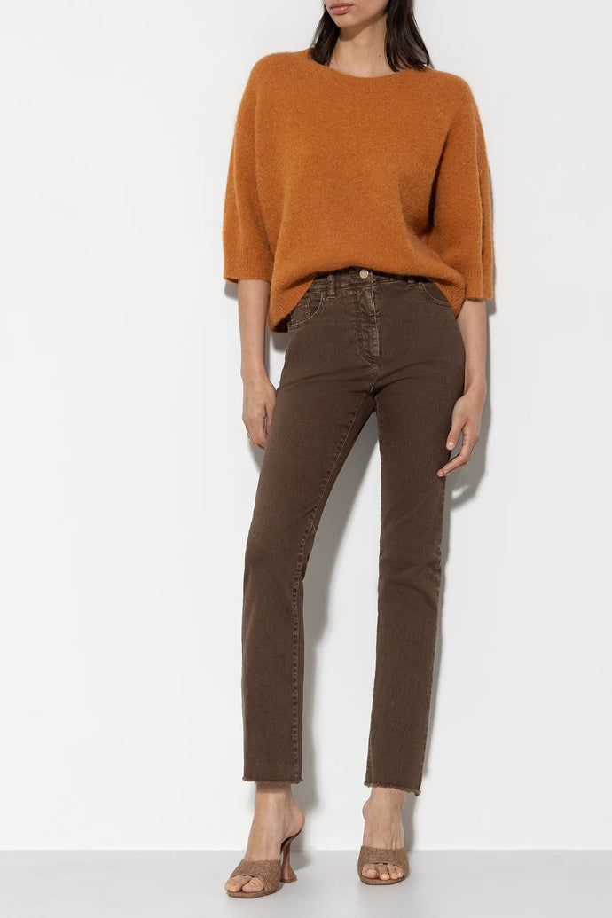 Luisa Cerano Authentic Twill Denim Jeans in Hazelnut