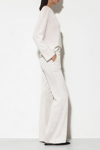 LUISA CERANO Straight Corduroy Trousers in Eggshell