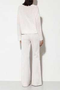 LUISA CERANO Straight Corduroy Trousers in Eggshell