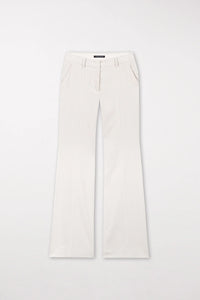 LUISA CERANO Straight Corduroy Trousers in Eggshell