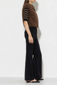 LUISA CERANO Straight Corduroy Trousers in Black