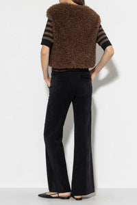 LUISA CERANO Straight Corduroy Trousers in Black