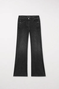 Luisa Cerano Skinny Bootleg Denim in Black Denim