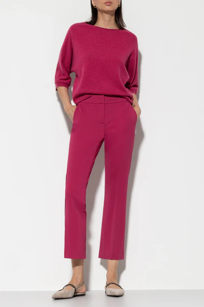 Luisa Cerano Babyflare Trousers in Berry Pink